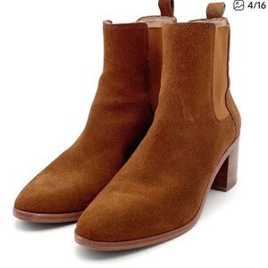 Banana Republic  Brown Suede Block Heel Chelsea Boot